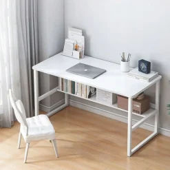 Biurko komputerowe stolik loft białe młodzieżowe z półką nowoczesne 100 cm