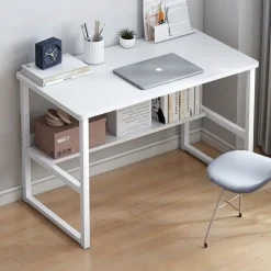 Biurko komputerowe stolik loft białe młodzieżowe z półką nowoczesne 100 cm