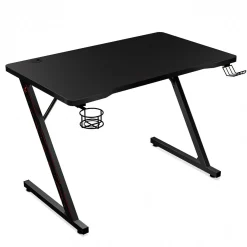 Biurko małe czarne biurowe gamingowe carbon 120x60x75 GD2 Begryf