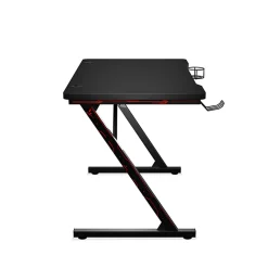 Biurko małe czarne biurowe gamingowe carbon 120x60x75 GD2 Begryf
