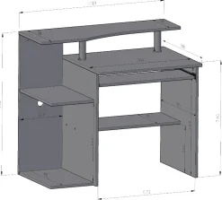 Biurko pod komputer B1 BIAŁE 100cm szafka