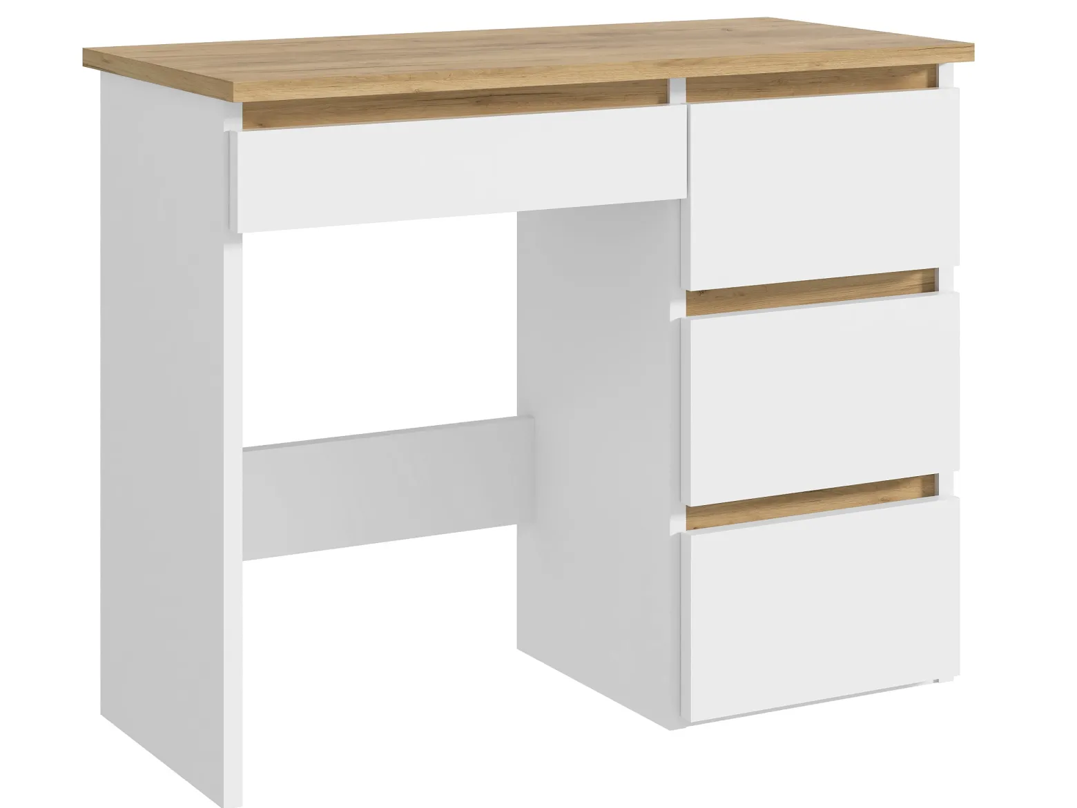 Biurko skandynawskie Beta 3 Norge Biały-Dąb Craft 94 cm