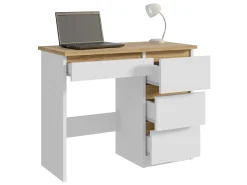 Biurko skandynawskie Beta 3 Norge Biały-Dąb Craft 94 cm