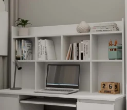 Biurko Topeshop KUBA + Nadstawka Zestaw Biały