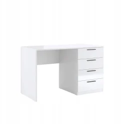 BIURKO Z 4 SZUFLADAMI Holly biały połysk minimalistyczne