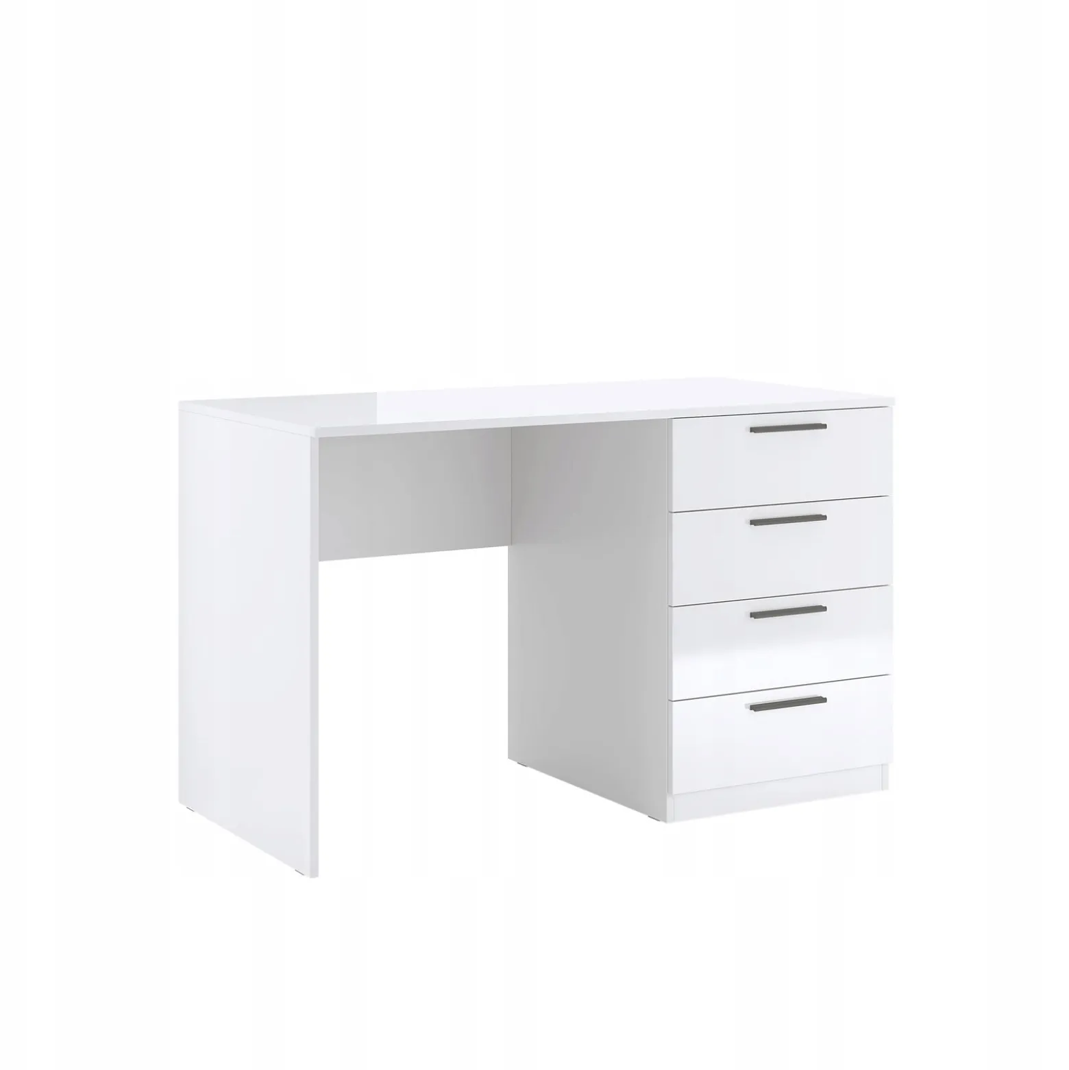 BIURKO Z 4 SZUFLADAMI Holly biały połysk minimalistyczne