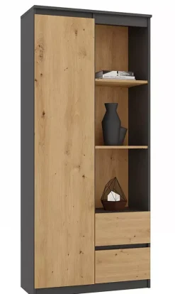 Biurowy regał na dokumenty antracyt + dąb artisan - Zyax