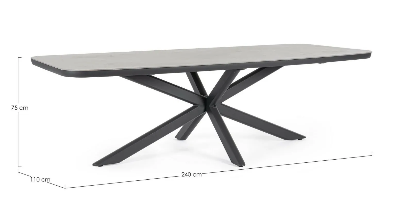 BIZZOTTO stół ogrodowy ISACCO 240x110 antracyt