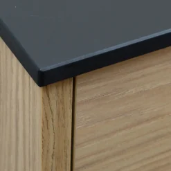 Blat łazienkowy HPL z otworami do szafki 50cm 50,5×47cm Black Mat 0190AF