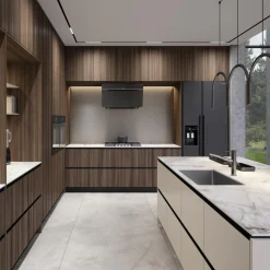 Blat łazienkowy HPL z otworami do szafki 90cm 91×35,5cm Breccia K594SU