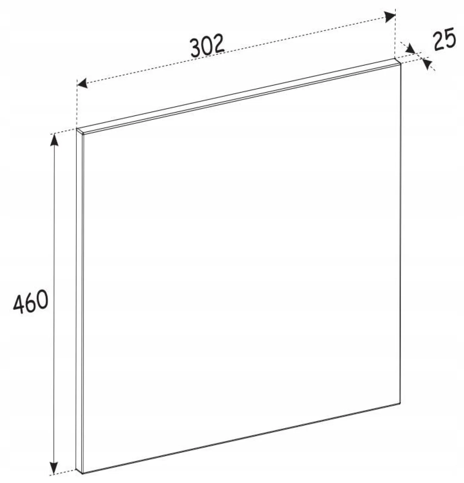 BLAT do Szafki Łazienkowej 30 cm DĄB OLEJOWANY 25 mm MDF