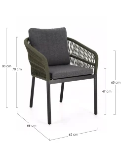 Bolzano Galla Krzesło ogrodowe 62x68 antracytowe aluminium