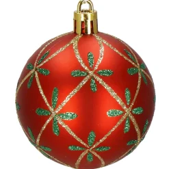 Bombki choinkowe 30 szt.6cm czerwony, zielony