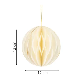 Bombki papierowe 6 szt. ozdoby choinkowe 12 cm zawieszki rozkładane białe