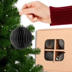Bombki Z Papieru 4szt. Ozdoby Choinkowe Zawieszki Świąteczne 7 cm