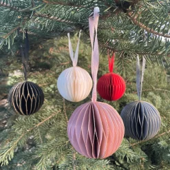 Bombki Z Papieru 4szt. Ozdoby Choinkowe Zawieszki Świąteczne 7 cm