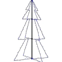 Choinka Metalowa z Lampek Sztuczna Choinka Lampki LED Ozdoba 78x120 cm