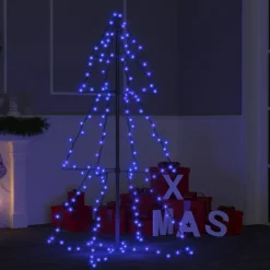 Choinka Metalowa z Lampek Sztuczna Choinka Lampki LED Ozdoba 78x120 cm