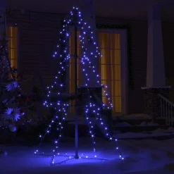 Choinka Metalowa z Lampek Sztuczna Choinka Lampki LED Ozdoba 78x120 cm