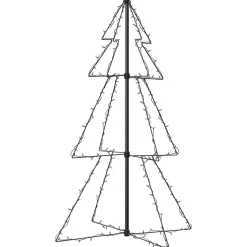 Choinka Metalowa z Lampek Sztuczna Choinka Lampki LED Ozdoba 78x120 cm