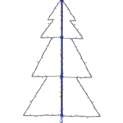Choinka Metalowa z Lampek Sztuczna Choinka Lampki LED Ozdoba 78x120 cm