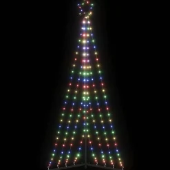 Choinka Metalowa z Lampek Sztuczna Choinka na Maszcie LED 187 cm