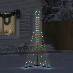 Choinka Metalowa z Lampek Sztuczna Choinka na Maszcie LED 187 cm