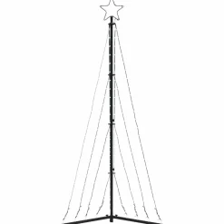 Choinka Metalowa z Lampek Sztuczna Choinka na Maszcie LED 187 cm