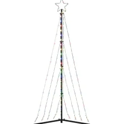 Choinka Metalowa z Lampek Sztuczna Choinka na Maszcie LED 187 cm