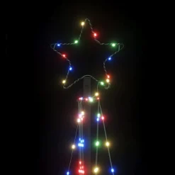 Choinka Metalowa z Lampek Sztuczna Choinka na Maszcie LED 187 cm