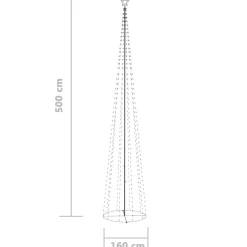 Choinka stożkowa 752 niebieskich lampek LED 160x500 cm