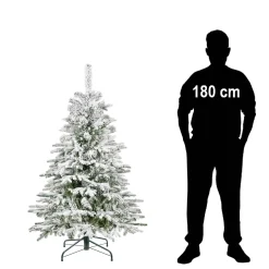 Choinka sztuczna 150 cm świerk kaukaski ośnieżony ze stojakiem