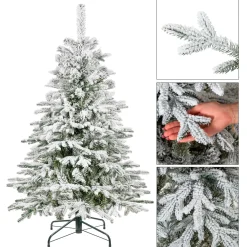 Choinka sztuczna 150 cm świerk kaukaski ośnieżony ze stojakiem