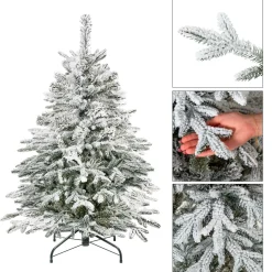 Choinka sztuczna premium 120 cm świerk kaukaski śnieżony ze stojakiem