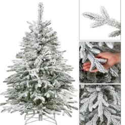 Choinka sztuczna premium 120 cm świerk kaukaski śnieżony ze stojakiem