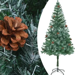 Choinka Sztuczna z Lampkami LED i Bombkami Zielona Sztuczna Choinka 180 cm