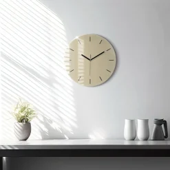 Cichy Zegar Dekoracyjny Beżowy fi30