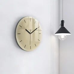 Cichy Zegar Dekoracyjny Beżowy fi30