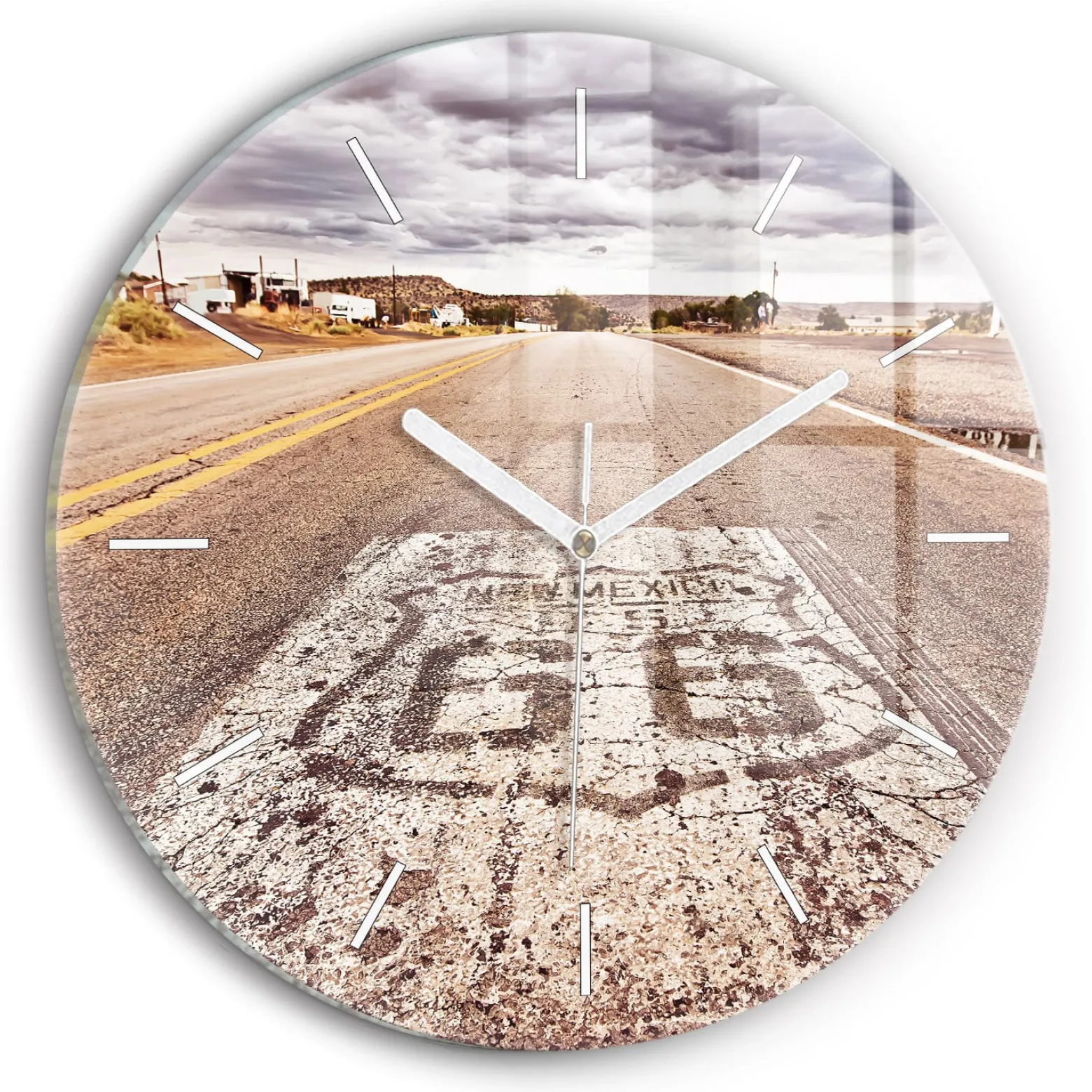 Cichy Zegar Dekoracyjny ścienny Route 66 USA fi30
