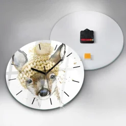 Cichy Zegar Dekoracyjny ścienny Sarenka fi30