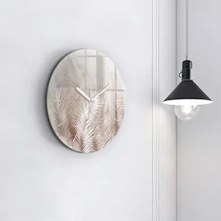 Cichy Zegar Dekoracyjny Tropikalne liście boho fi30
