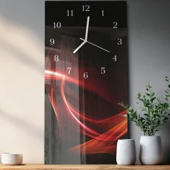 Cichy zegar 30x60 Abstrakcja ozdobny ścienny