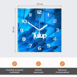 Cichy zegar 30x30 Kawa dekoracyjny do salonu