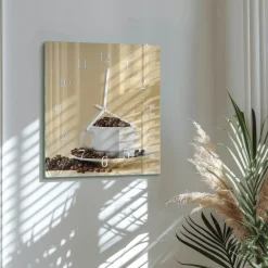 Cichy zegar 30x30 Kawa dekoracyjny do salonu