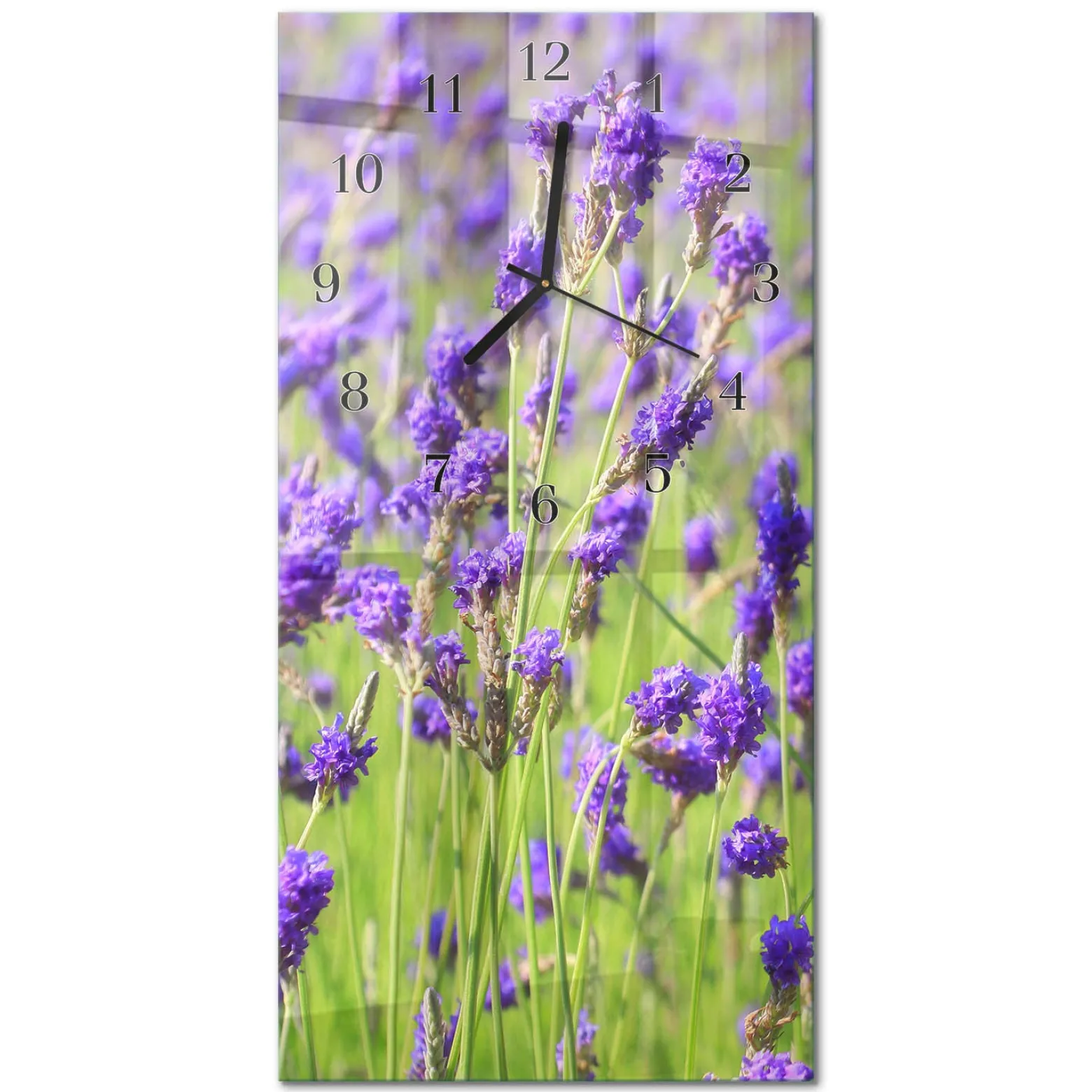 Cichy zegar 30x60 Lawenda nowoczesny na ścianę