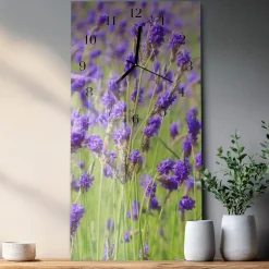 Cichy zegar 30x60 Lawenda nowoczesny na ścianę