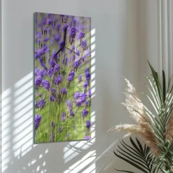 Cichy zegar 30x60 Lawenda nowoczesny na ścianę