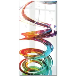 Cichy zegar 30x60 Spirala szklany ścienny
