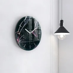 Ścienny Zegar szklany ozdobny Zdrowy styl życia - bieg