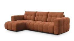 CLOUDI Sofa narożna 4 osobowa lewa, pomarańczowa